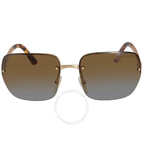 Prada Grey Polarized / Brown Gradient Square Ladies 